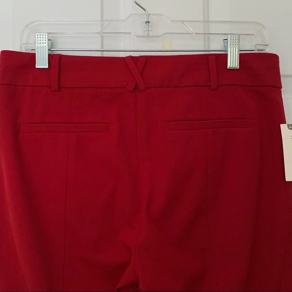 NWT Anthropologie Dark Red Essential Slim Trousers Cropped Pants Sz 6 - Picture 6 of 9